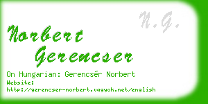 norbert gerencser business card